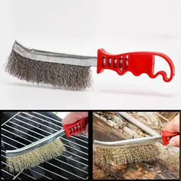 Barbecue Cleaning Brush Stainless Steel Wire Grill Tools Bbq Cleaner Brush Heat Resistant Outdoor Camping Barbecue Tools 240308