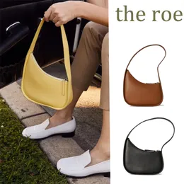 Torebka luksusowa The Row Half Moon Bag damskie lustro wysokiej jakości sprzęgło plaża 10a designerskie torby gładkie skórzane męskie mini pochette hobo białe torby na ramię crossbody