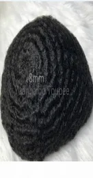 Parrucca per capelli da uomo 4mm 6mm 8mm 10mm 12mm Parrucchino pieno di pizzo ondulato Parrucchino ondulato Sostituzione dei capelli umani vergini indiani per uomo 7090579