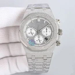 Glänzende Herrenuhr, automatisches mechanisches 7750-Timing-Uhrwerk, Designer-Uhren, 41 mm, Saphir-Leucht-Armbanduhr, Montre de Luxe