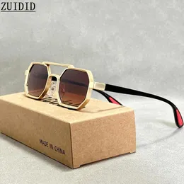 النظارات الشمسية 2024 مربع معدني للرجال steampunk نساء خمر الأزياء الشرير نظارات الفاخرة Gafas de sol Hombre Lunette