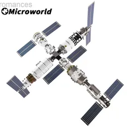 3D -pussel Microworld 3D Metal Styling Puzzle Games Chinese Satellite Launch Center Model Kit Laser Cutting DIY Jigsaw Toys Gifts To Adult 240314