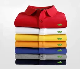 Высокое качество Роскошные мужские футболки Дизайнерские рубашки поло High Street Вышивка крокодиловой печати Одежда Мужская марка Lacos Рубашка поло S-3XL 15 цветов