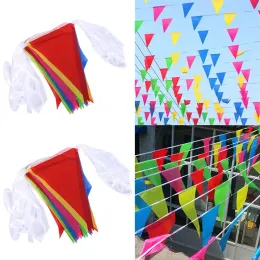 Tillbehör Multicolor Pennant Flags Bunting Party Banner Triangle Garland för evenemang hem trädgård bröllop butik gata trädgård dekoration