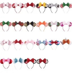 Pałąk dla niemowląt z cekinem Big Bow Mouse Ear Elk Horn Christmas Halloween Glitter Boutique For Girl Boy Xmas Elastic Hair Head Band2045870