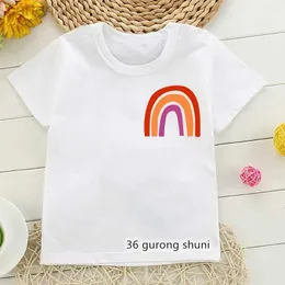 T-shirts Newly childrens tshirt cute fingerprint pocket graphic print boys t-shirt summer t shirt for girls highquality kids tees ldd240314