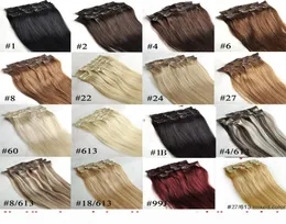 Zzhair 16quot32quot 100 Brasilianska Remy Human Hair Clips In On Human Hair Extension 7st Set Full Head 70g 80g 100g 120g 140g7493401