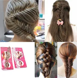 Fashion Women Lady Roller Hair Styling Clip Stick Bun Maker Braid Tool Locks Braider Weaves Hårtillbehör7654960