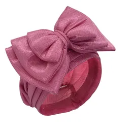 Süße Turban-Kappe mit Schleife für Damen, metallischer Glanz, afrikanische Kopfbedeckung, Motorhaube, Party-Kopfbedeckung, Turbante Mujer, muslimische Kopftuch-Mütze 240301