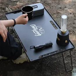 Möbler tryhomy bärbar aluminiumlegering bordsskiva utomhus järn mesh bord camping folding bord vandring grill picknickbord nytt