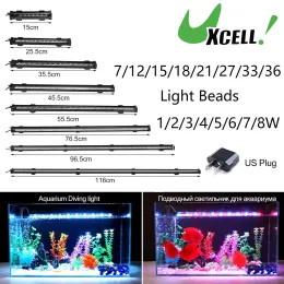 Oświetlenie Uxcell 15116 cm Aquarium LED LIGE LIGEK Pełne spektrum akwarium 736 Lekkie koraliki wystrój kolorowe lampy oświetleniowe narzędzia do uprawy