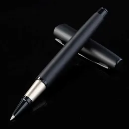 Fountain Pens Pens Fountain NOWOŚĆ 07 Metal Ball Point Pen Mat Mat Black Signature Ink Pens Business Office School Supplies Pisanie Q240314