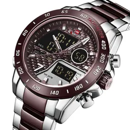 Naviforce Men Digital Watch Led Sport Military Mens Quartz Wristwatch 수컷 빛나는 방수 시계 시계 relogio masculino 240311