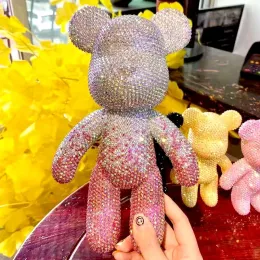 غرزة 5D DIY Diamond Paining Crystal Bear Doll Desktop Ornament تمثال تمثال للتطريز الفسيفساني للفتاة