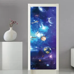 Adesivos de porta astral decoração de casa cartaz pvc impermeável antiderrapante parede resistente a arranhões para renovar portas antigas 240312