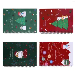 4pcs Christmas Coil Notepads Adorable Student Notebooks For Diary Journal Travel