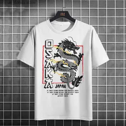 T-shirt da uomo Anno del Drago T-shirt da uomo stile cinese casual a maniche corte Capodanno abbigliamento per uomo O collo felpa allentata moda Ts Y240314