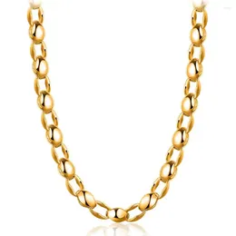 Pendant Necklaces Classic Gold Color Long Chain Punk Style Oval Design 50 CM Necklace For Women/Men Party Jewelry Wholesale