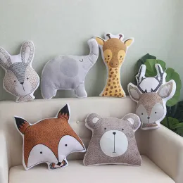 Dolls Baby elephant fox deer bear giraffe rabbit plush toy pillow animal plush toy cartoon pillow child pillow gift throw pillows