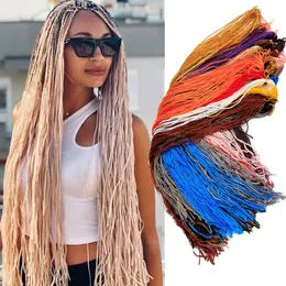 Zizi Braids Synthetic Crochet Hair Colored Box Braids Deep Wave Hair Long Senegalse Twist Braiding Haid for Russia 240407