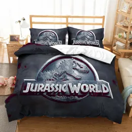 Conjunto 3D Impressão Jurássica Dinosaur Bedding Conjunto meninos meninas meninas gêmeas queen size cover brophcase bastid