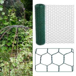 Netting 400cm Tavuk Tel Yeşil Çiçek Tavuk Tel Mesh Altıgen Galvanizli PVC Kaplamalı Tavuk Tel Ağ Çit Kümes hayvanları Bahçesi