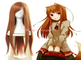 Spice ve Wolf Holo Raptalia Cosplay Wig Turuncu Uzun Düz Saç Kadın Anime5679023