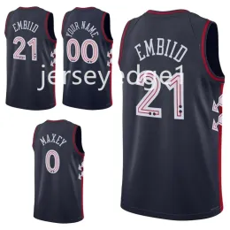 Anpassade män kvinnor ungdom Philadelphia''76ers''allen Iverson James Harden 75: e anpassade Jersey Basketball Joel 21 Embiid 22 Matisse Thybulle Julius 6 Erving 0 Tyrese Maxey