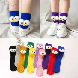 Skarpetki dla dzieci Modna moda Big Eye proste rury Socals Socks Cute Cartoon Babies Pończochy i skarpetki dla chłopców Girl High Grade Skarpetki YQ240314