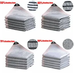 Nets Aluminum Foil Sun Shade Net Garden Plants Cover Awning Greenhouse Shelter Shade Sail Pergola Terrace Camping 55~99% Shading Rate