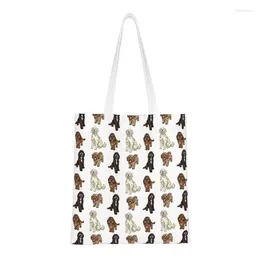 Shopping Bags Kawaii Printed Poodle Cross Collection Tote Reusable Canvas Shopper Shoulder Labradoodle Sproodle Handbag