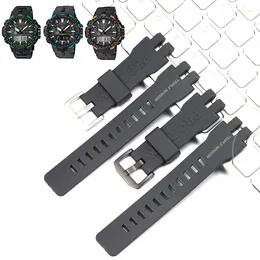 Pulseiras de relógio acessórios de resina para casio prw3000 prw6000 prw6100 prg300 pulseira de substituição de borracha masculina pulseira esportiva à prova d'água