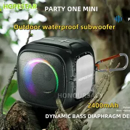 مكبرات صوت محمولة Hopestar Party One Mini Mini Portable Bluetooth Speaker Outdoor High Power Subwoofer الهاتف المحمول Stand FM Maming Maming Speaker 240314