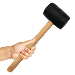 Hammare gummi hammare gummi mallet med trähandtag för enkel greppgummi mallet för golv med glasfiber med massivt trä handtag absorbera
