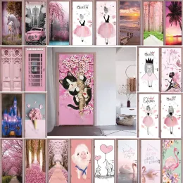Adesivi in PVC decorazioni per la casa porta rosa adesivi da bagno camera da letto autodesivi per gatti sfondi per la sala ristrutturazione scenario poster impermeabile impermeabile