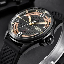 Marca de luxo pagani design relógios masculinos moda pulseira silicone à prova dwaterproof água relógio quartzo preto ouro reloj hombre dropshipping