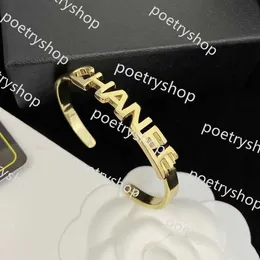 Bangle Alphabet bare body brass material gold-plated bracelet fragrant home small fragrance style fashionable and versatile adjustable opening bracelet