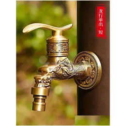 Torneiras de pia do banheiro Antique Animal Ao Ar Livre Criativo Torneira de Cobre Anti-Zing Proteção Solar Jardim Pátio Lavagem Doméstica Gota Dhu3K