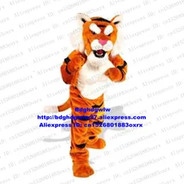 Costumi mascotte Pelliccia lunga giallo-arancione Animale selvatico Tigre Costume mascotte Personaggio dei cartoni animati Expo Fiera Motexha Spoga Festival culturale Zx2793