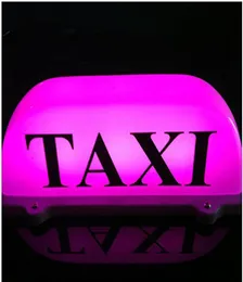 12V Lätt lila LED -vattentät ABS med magnetisk bas med 3 meter kraftlednings taxi LAMP9146331