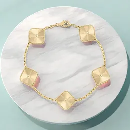 Van Clover Pulseira de luxo pulseira de quatro folhas pulseiras 18K placa de prata de ouro ágata diamante moda amor charme cadeia para mulheres casamento paty presente