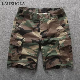 Last shorts för män sommar casual shorts mens märke korta byxor multi-pocket kamouflage lastbyxor man 240312