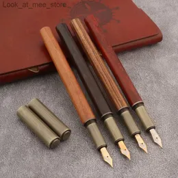 Fountain Penns Fountain Penns High Quality 212 Wood Fountain Pen Copper Ink Pen Spin Converter Filler Business Stationery Office School Supplies Q240314