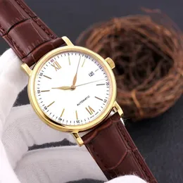Męskie zegarek wysokiej jakości skórzane 40 mm sześć igły automatyczny mechaniczny zegarek mechaniczny Sapphire Designer Men Watch Luksusowy sposób sportowy