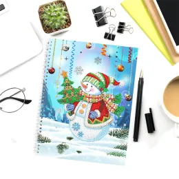 Stich Huacan Neuankömmlinge 5D Diamond Maltes Notizbuch Schneemann DIY Stickerei Mosaic Christmas Kits Spezielle geformte Geschenk