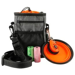 المعدات محمولة حقيبة أليف معالجة حقيبة طعام قابلة للتعديل حزام حزام القمامة كيس طي وعاء طقم متعدد الوظائف