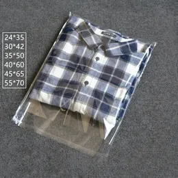 Borsa di plastica autoadesiva OPP da 0,05 mm Confezione di abbigliamento Sigillabile Confezione sottile in cellophane trasparente Borsa per camicia all'ingrosso 240229