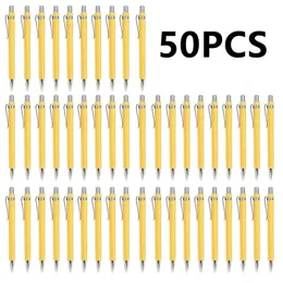 50pcs Bamboo Pen Wood Ballpoint 10mm Tip Office School Wrting Stationery Signature Ball Pens 240229