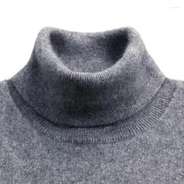 Herrtröjor Turtleneck Men Cashmere Cotton Blend Pullover Jumper 2024 Autumn Winter Vetement Homme Ropa Hombre Pull Hiver tröja xxxl