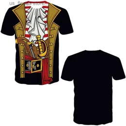 メンズTシャツ面白い海賊男性服のグラフィックTシャツ3Dカリビアンクルーズ印刷Tシャツカワイイキッズトップ